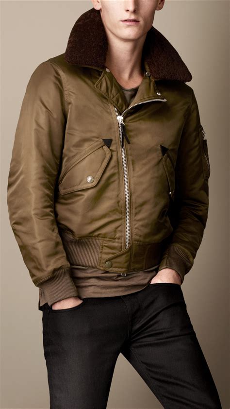 burberry olive mens jacket|Burberry bomber jacket men's.